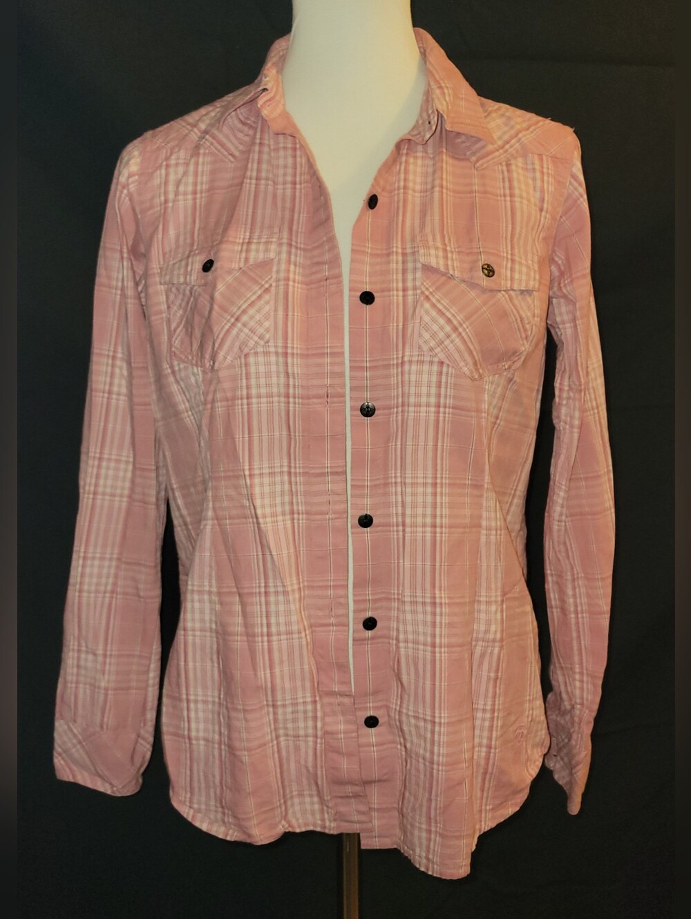 Ariat Pink Plaid Button-Down Shirt